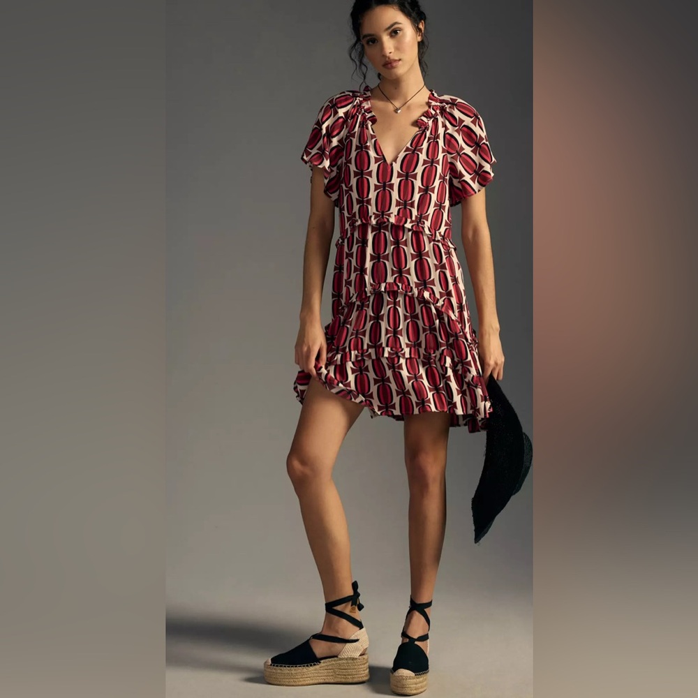 NWT Anthropologie Robin Tiered Mini Dress Size XL